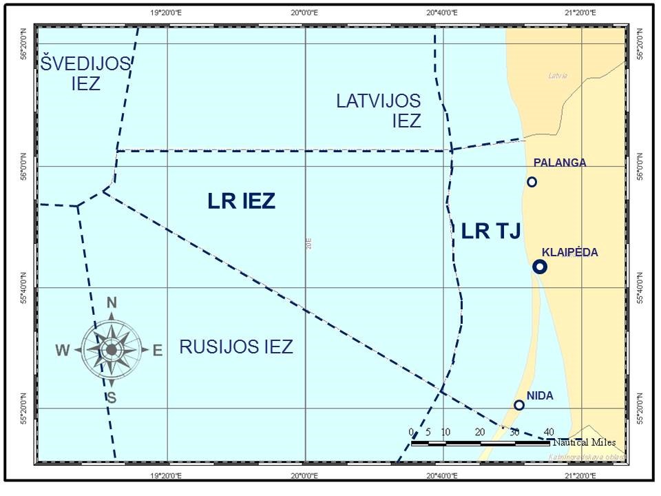 Lietuvos teritorinė jūra ir išskirtinė ekonominė zona / Lietuvos kariuomenės nuotr.