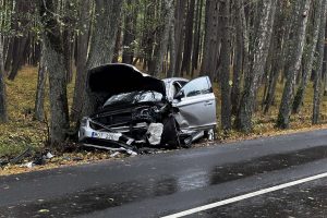 Avarija kelyje Smiltynė - Nida / „Kas vyksta Neringoje“ nuotr.